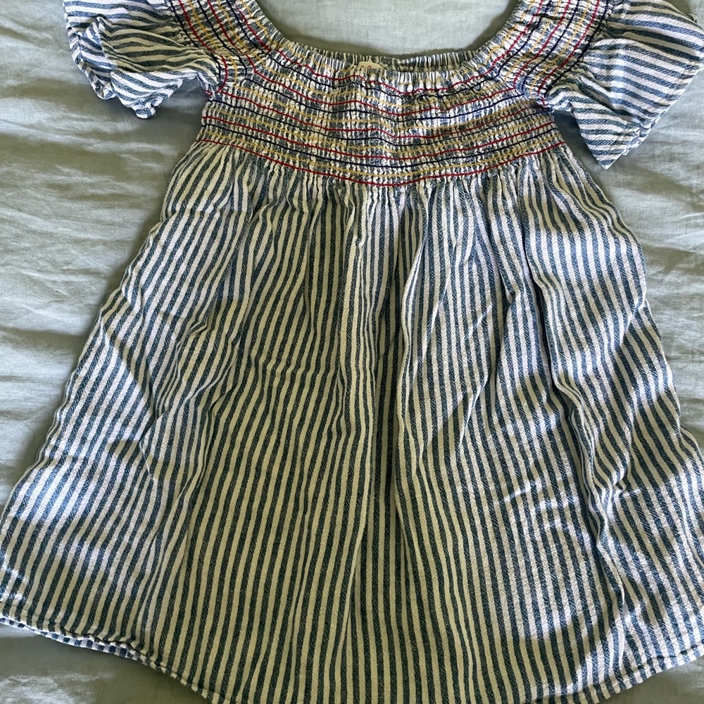 Cat & Jack Blue and White Striped Blouse Dress